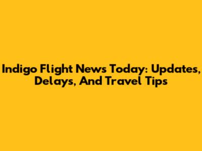 Indigo Flight News Today: Updates, Delays, And Travel Tips